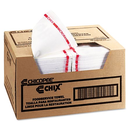 Chix Reusable Food Service Towels, Fabric, 13 x 24, White, PK150 8250